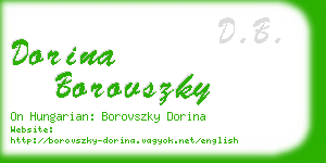 dorina borovszky business card